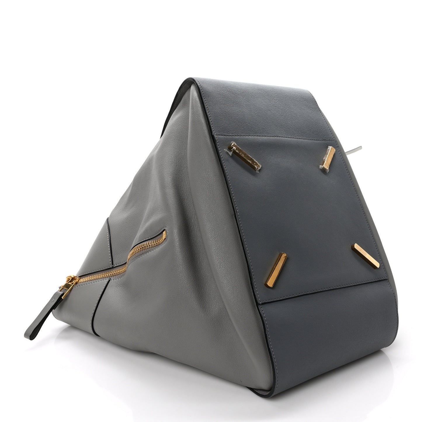 Calfskin Medium Hammock Shoulder Bag Grey Black