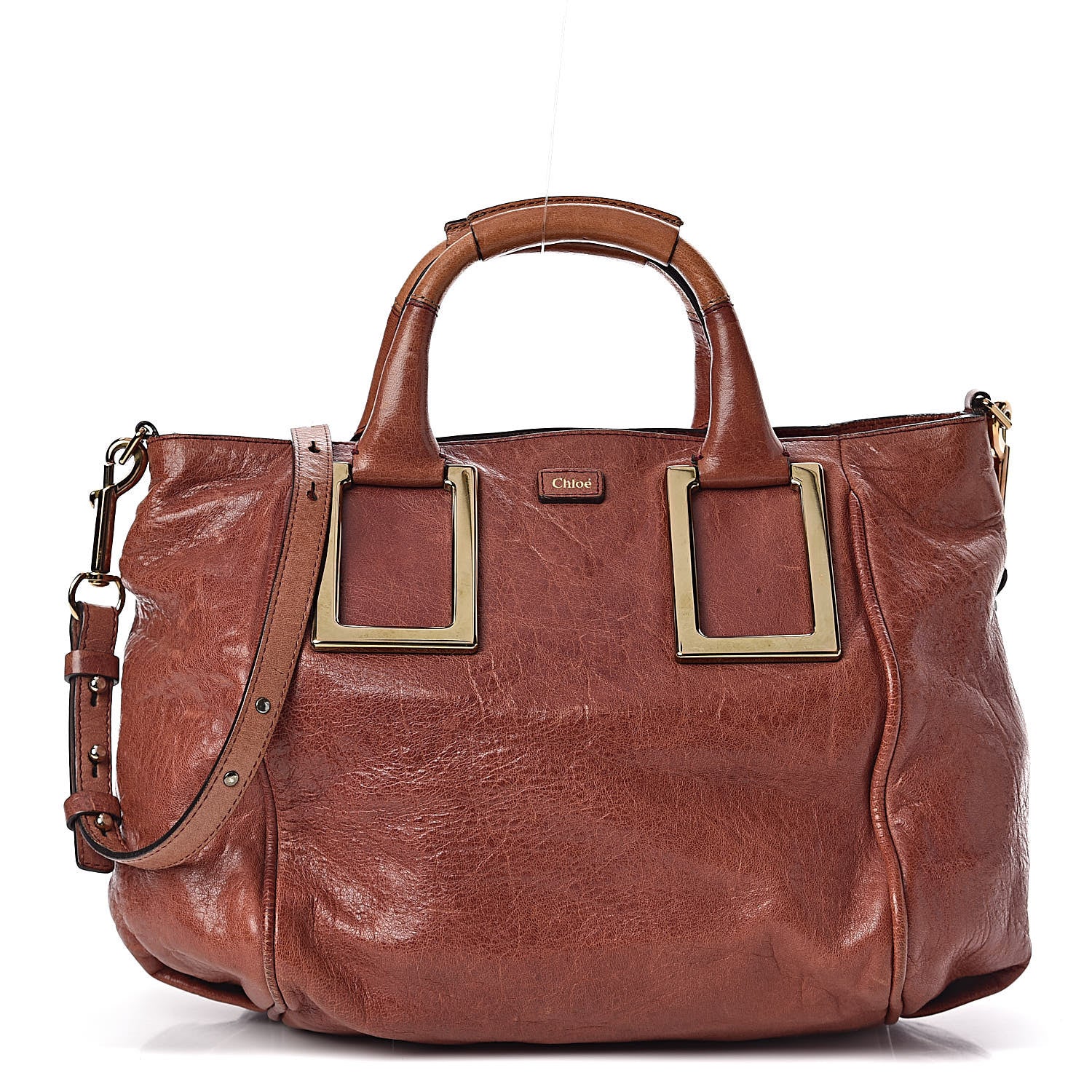 Chloe Tumbled Lambskin Medium Ethel Satchel Nutmeg Moka 1 of 13