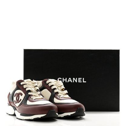 Chanel Calfskin CC Sneakers 38 Brown White Black 12 of 12