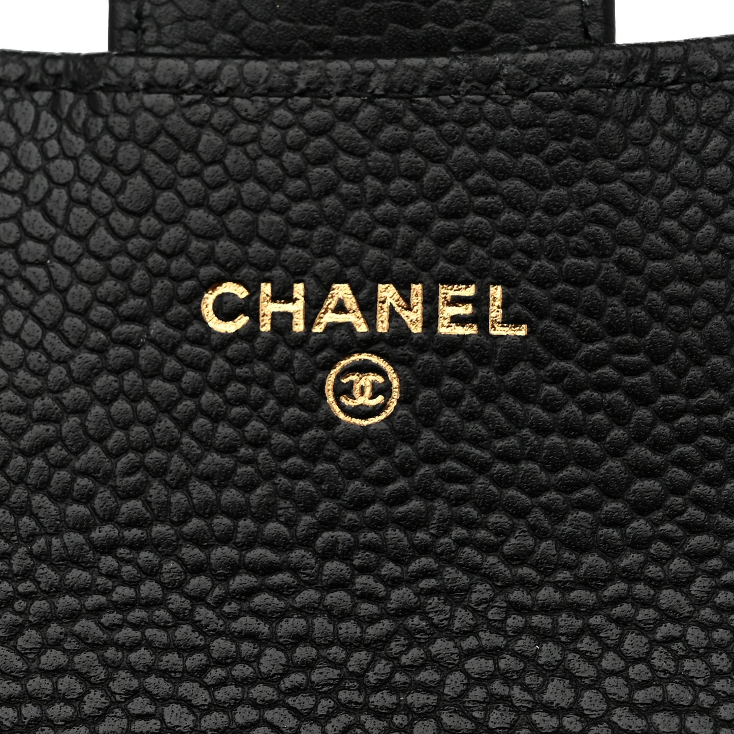 Caviar Quilted Flap Card Holder Wallet Black