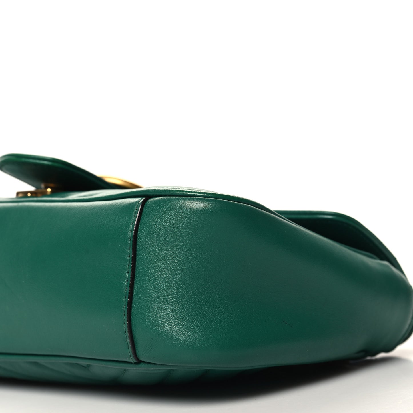 Calfskin Matelasse Small GG Marmont Shoulder Bag Emerald Green