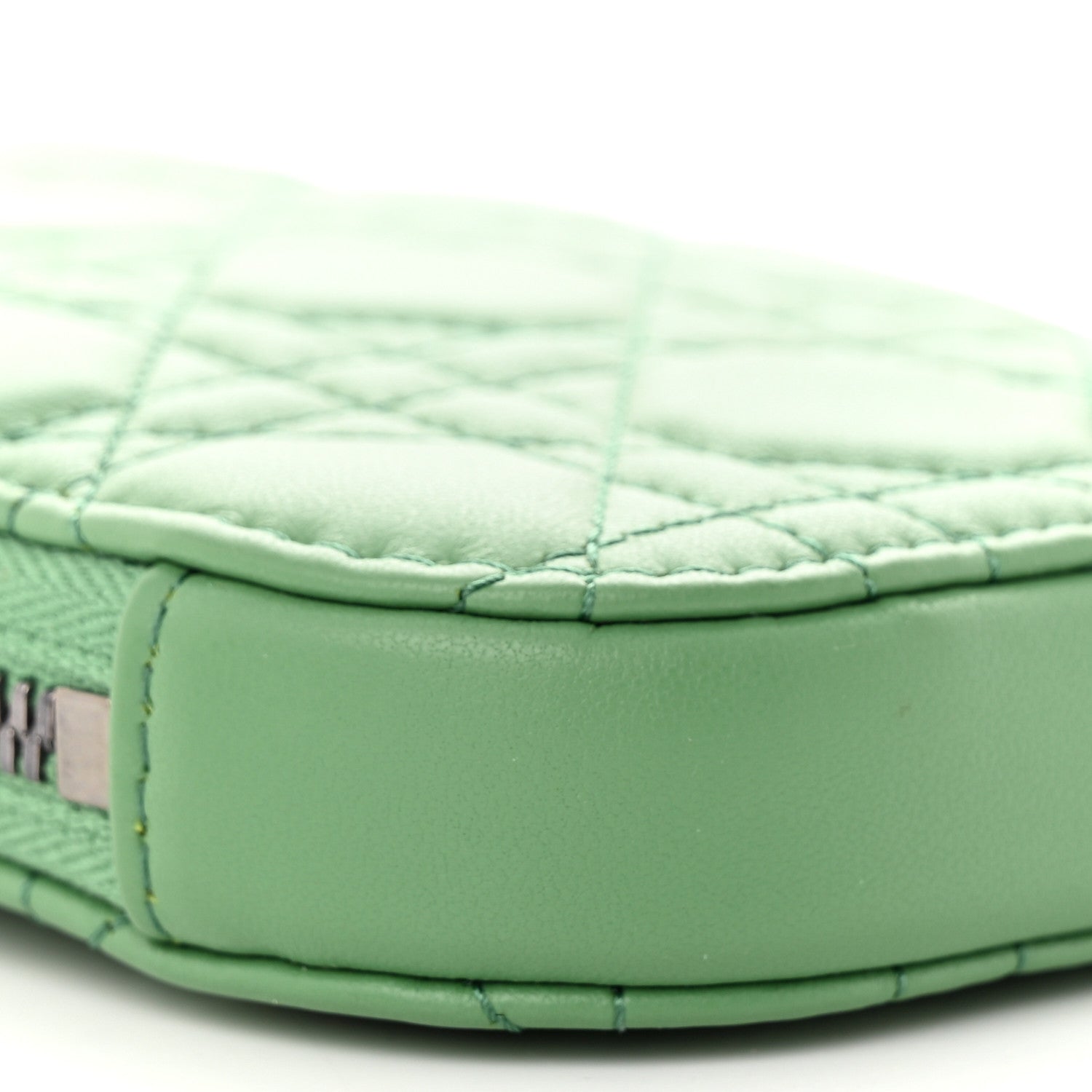 Christian Dior Lambskin Cannage Lady Dior Phone Holder Green 9 of 10