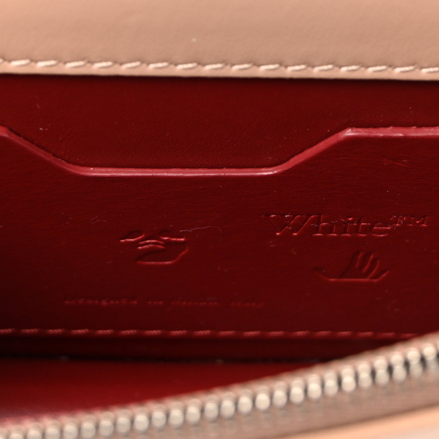 OFF WHITE Patent Jitney 0.5 Crossbody Bag Nude