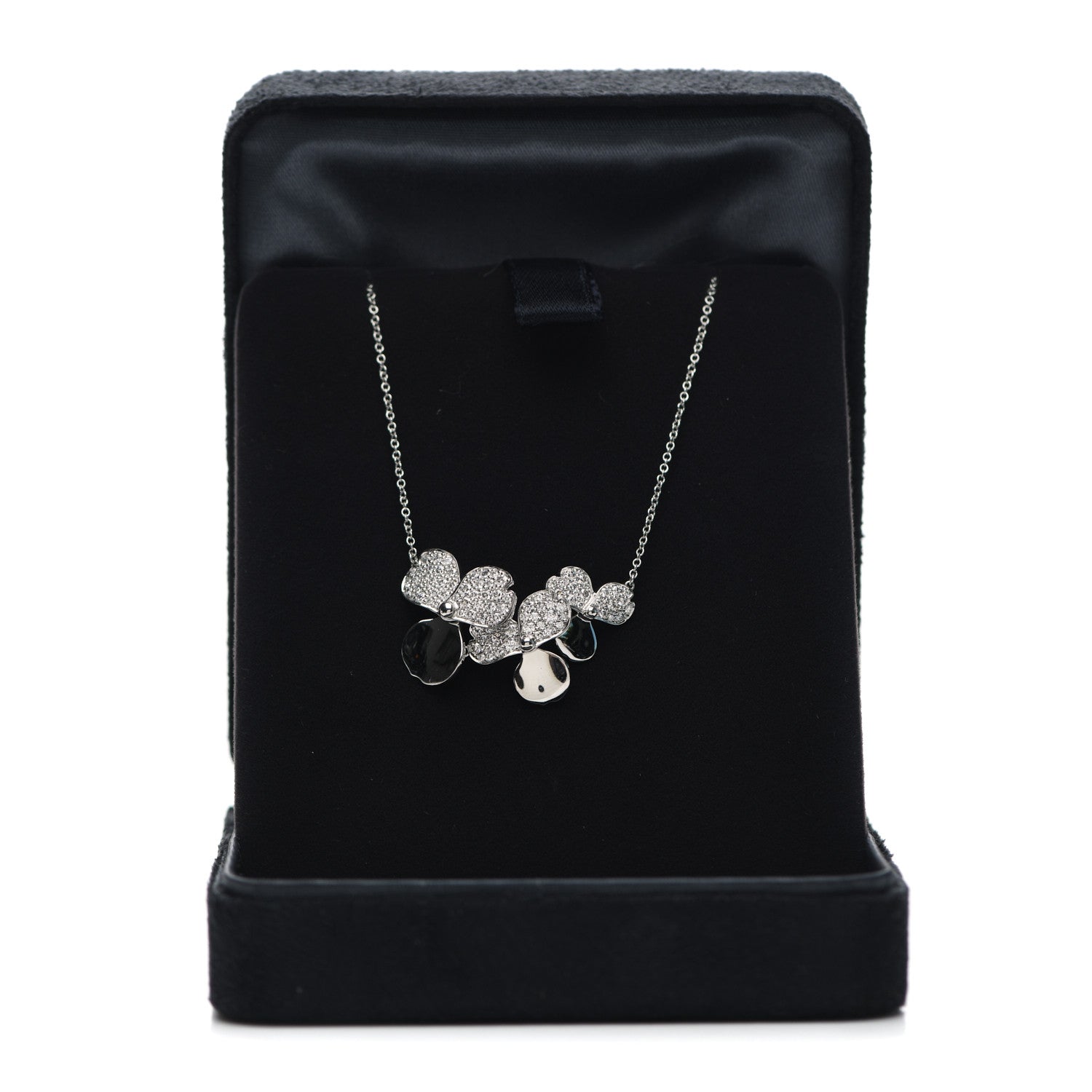 Tiffany Platinum Diamond Mini Paper Flowers Cluster Pendant Necklace 6 of 6