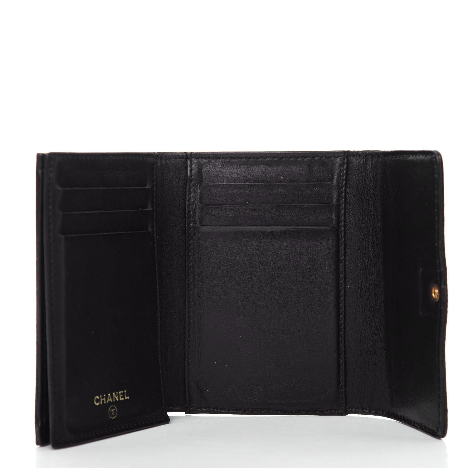 Chanel Grained Calfskin CC Flap Wallet Black 5 of 9