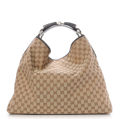 Gucci Monogram Large Horsebit Chain Hobo Dark Brown 1 of 7
