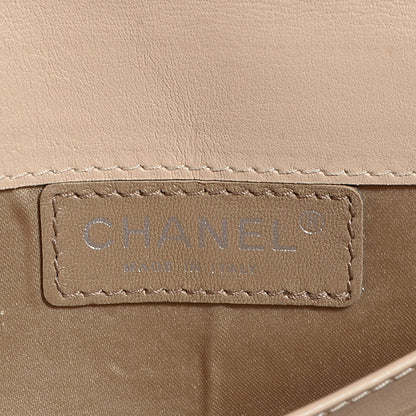 Chanel Patent Quilted Brilliant East West Clutch with Chain Beige 6 of 7