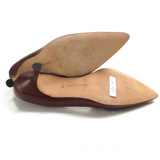 FASHIONPHILE MANOLOBLAHNIKLeatherBowKittenHeels39.5 5 of 9