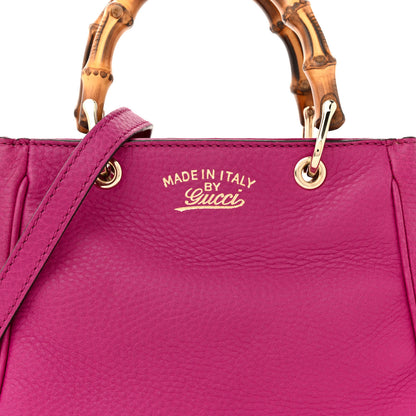 Gucci Calfskin Mini Bamboo Shopper Tote Bright Bougainvillea 8 of 12