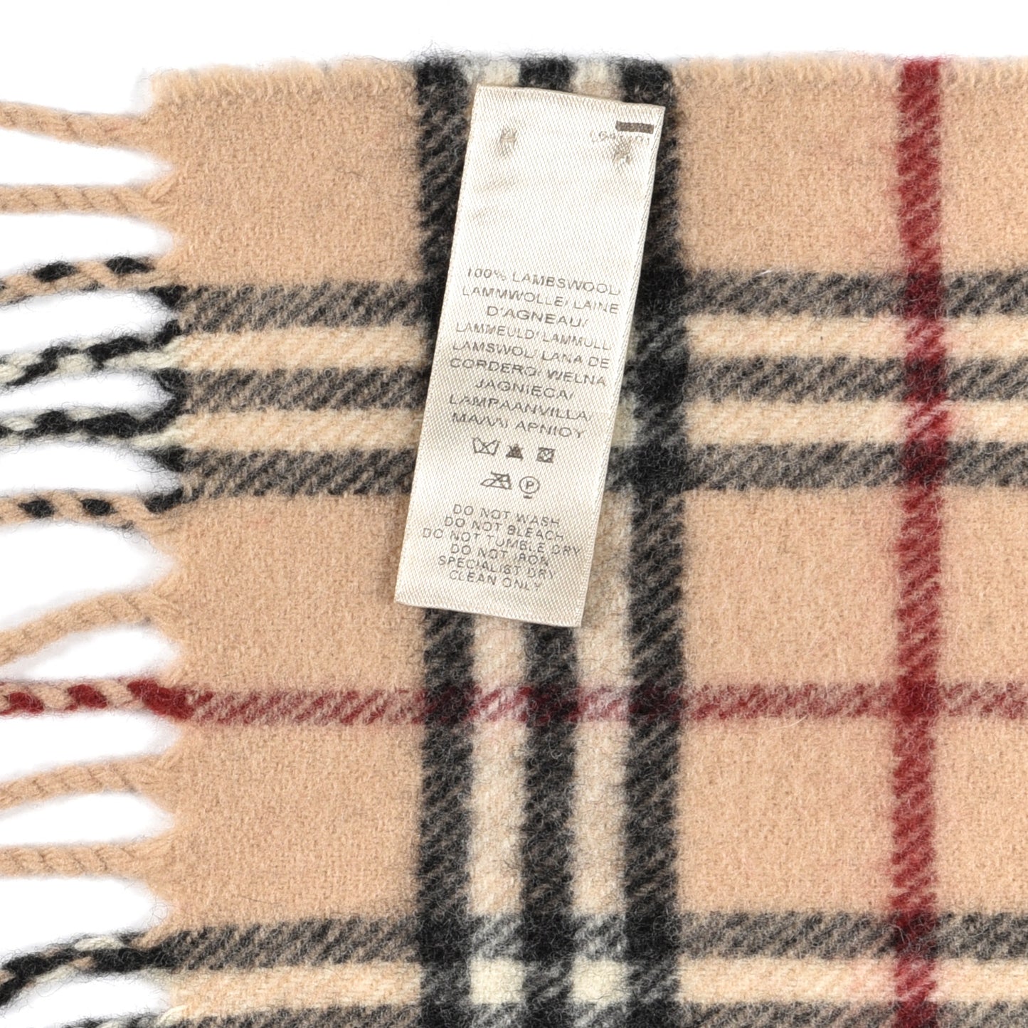 Wool Vintage Check Scarf Beige