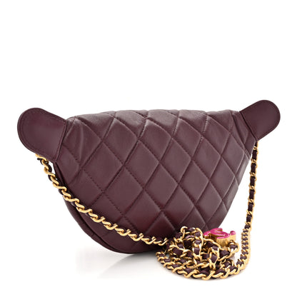 Chanel Shiny Lambskin Enamel Quilted Waist Bag Fanny Pack Burgundy Burgundy 3 of 11