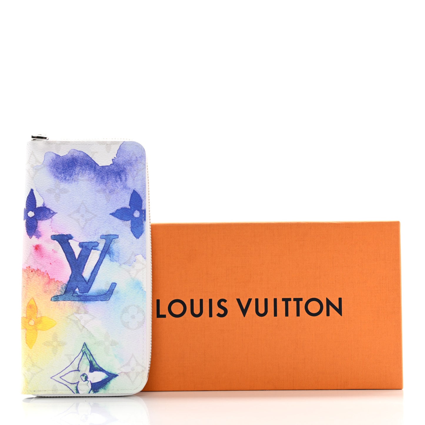 Monogram Watercolor Vertical Zippy Wallet