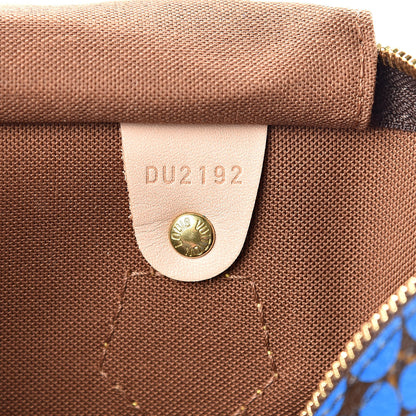 Louis Vuitton Monogram Kusama Town Speedy 30 Blue 7 of 14