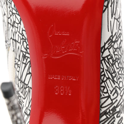 Christian Louboutin Calfskin Caligraf So Kate Booty 100 Ankle Boots 38.5 Black White 6 of 9
