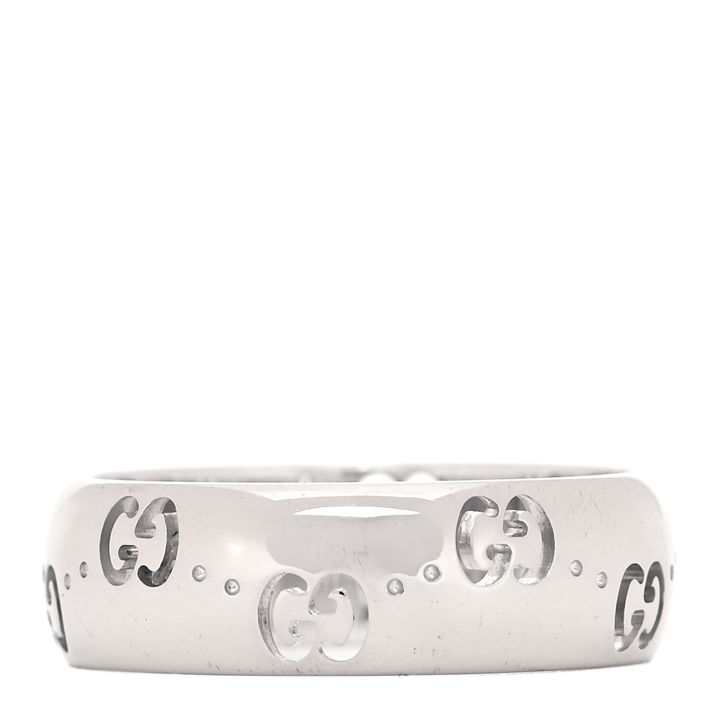 18K White Gold 6mm Icon Band Ring 54 7