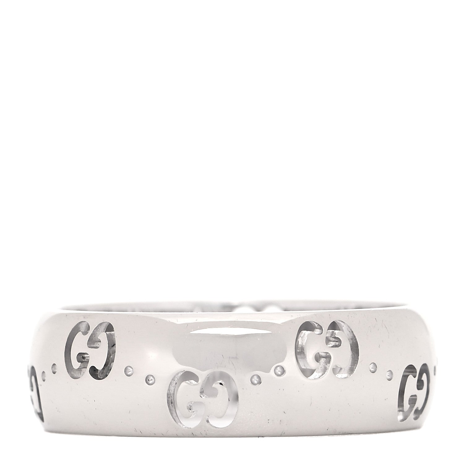 Gucci 18K White Gold 6mm Icon Band Ring 54 7 3 of 6