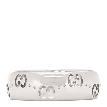 Gucci 18K White Gold 6mm Icon Band Ring 54 7 3 of 6