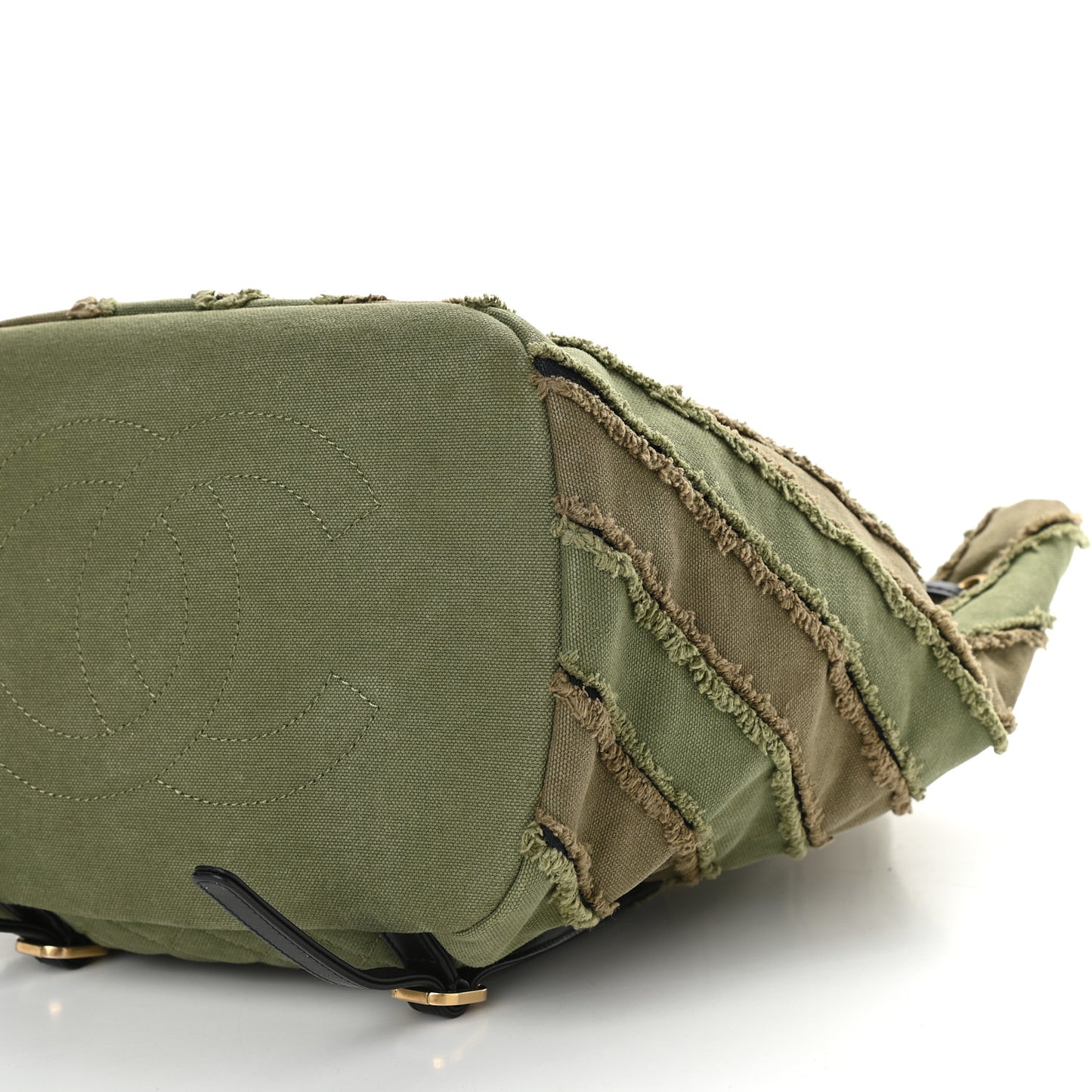 Canvas Chevron Cuba Patchwork Backpack Khaki