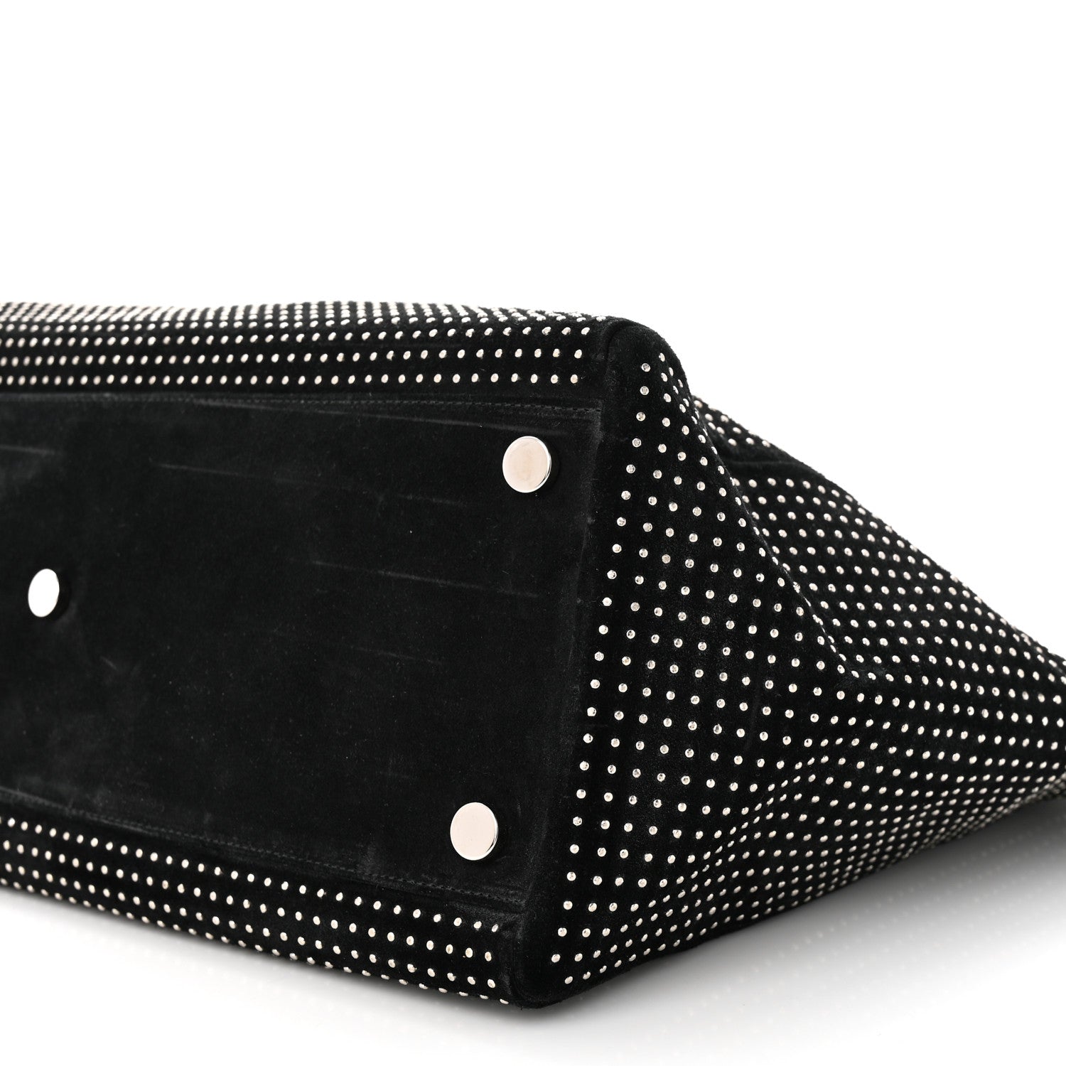 Saint Laurent Calfskin Suede Studded Reversible East West Shopping Tote Black 11 of 12
