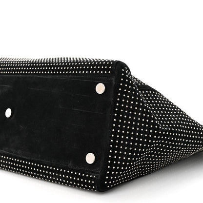 Saint Laurent Calfskin Suede Studded Reversible East West Shopping Tote Black 11 of 12