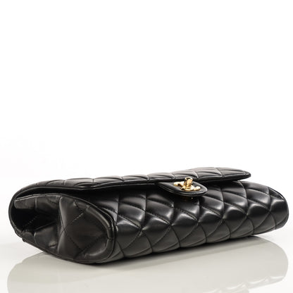 Chanel Lambskin Quilted Clutch With Chain Flap Black 4 of 9