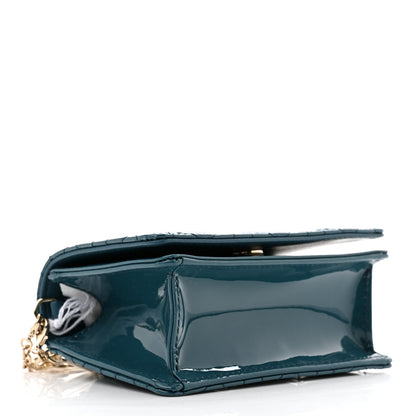 Christian Dior Patent Cannage Nano Lady Dior Pouch Turquoise 4 of 9