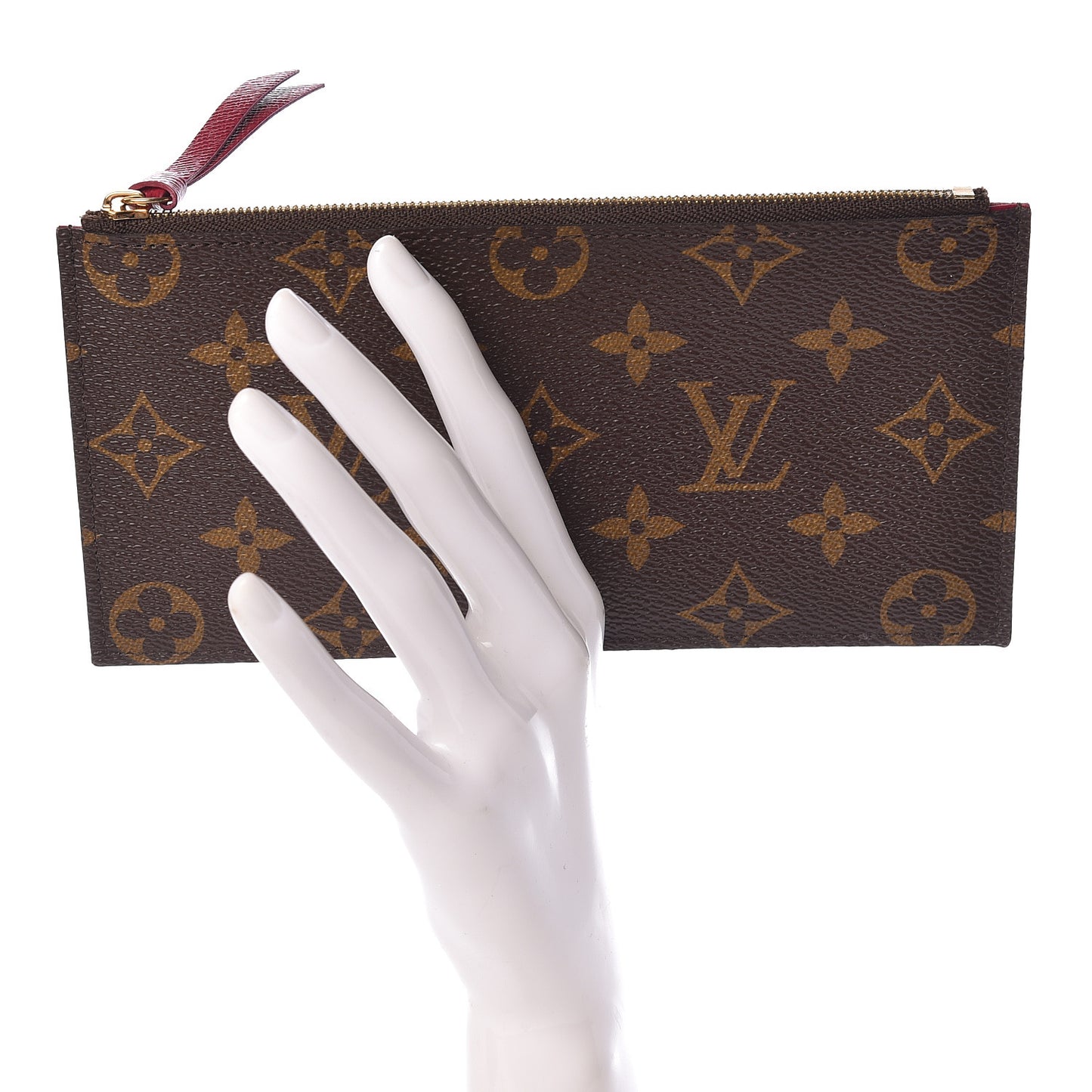 Monogram Felicie Chain Wallet Zippered Insert Fuchsia
