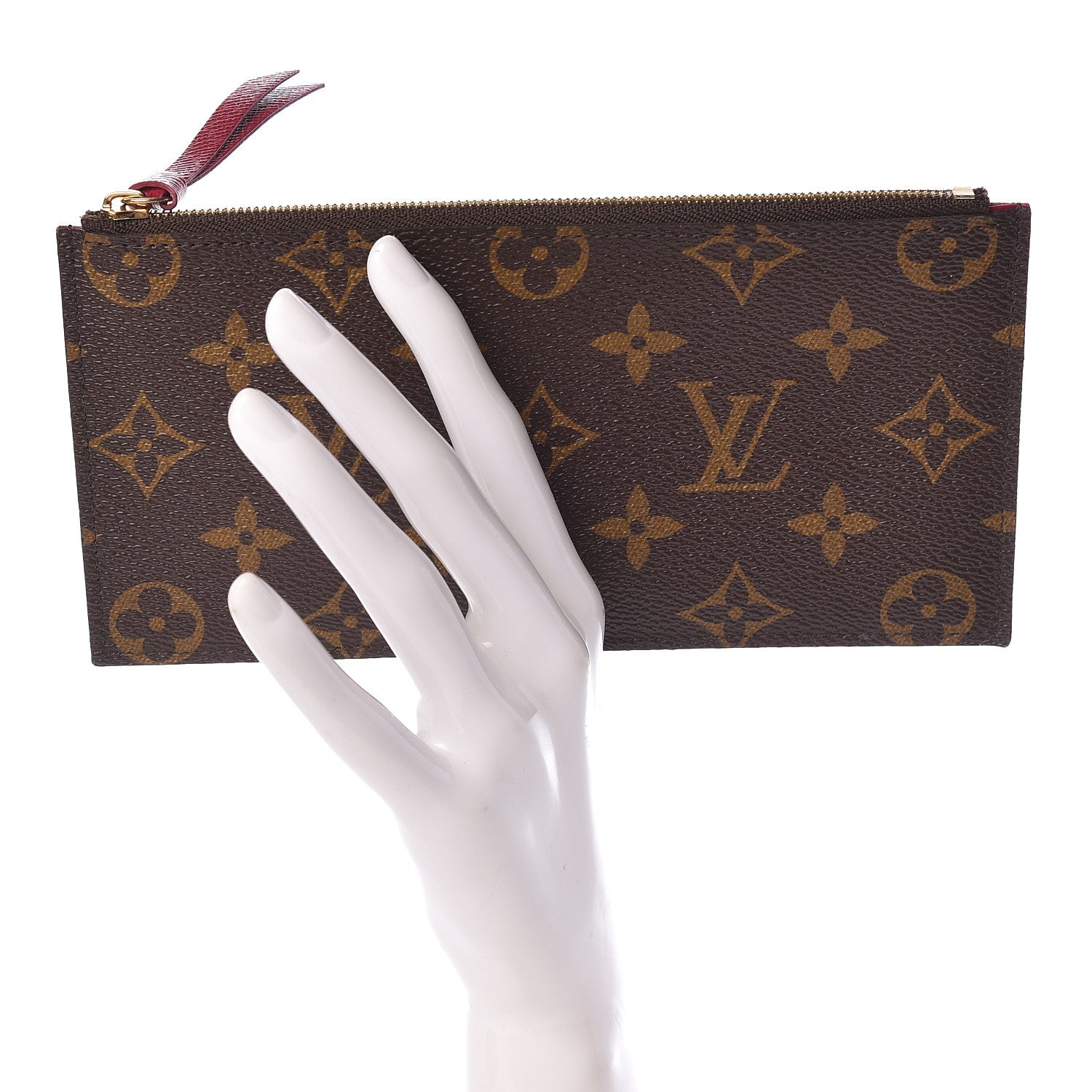 Louis Vuitton Monogram Felicie Chain Wallet Zippered Insert Fuchsia 2 of 6