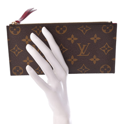 Louis Vuitton Monogram Felicie Chain Wallet Zippered Insert Fuchsia 2 of 6