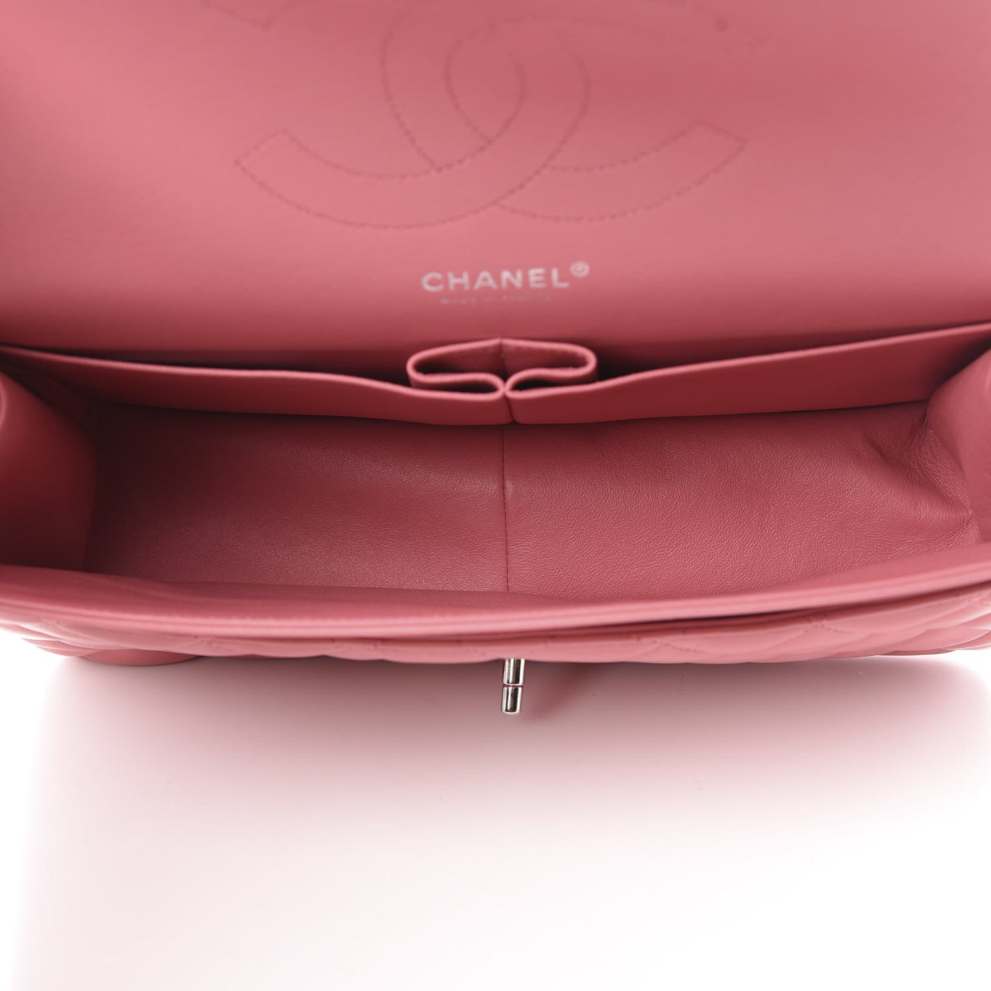 Lambskin Quilted Jumbo Double Flap Pink