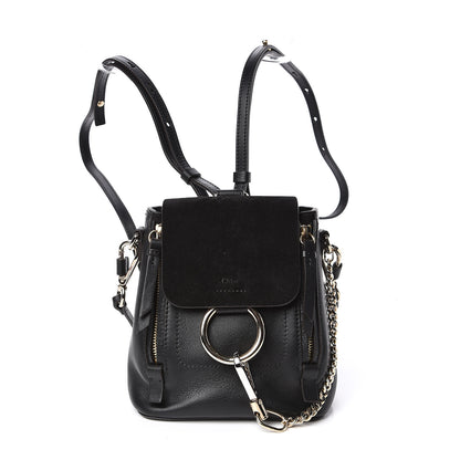 Chloe Suede Calfskin Mini Faye Backpack Black 1 of 10