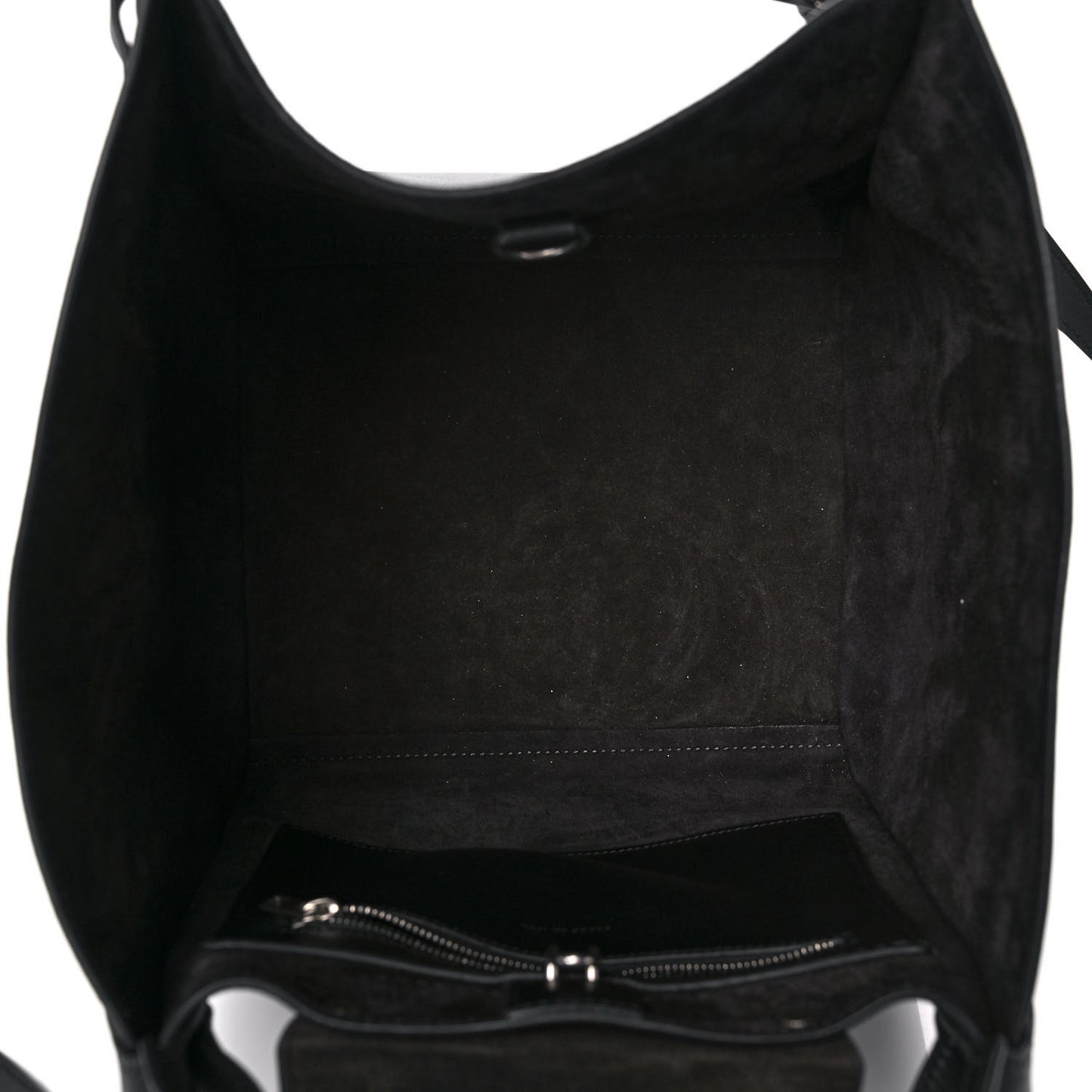 Supple Grained Calfskin Small Long Strap Big Bag Black