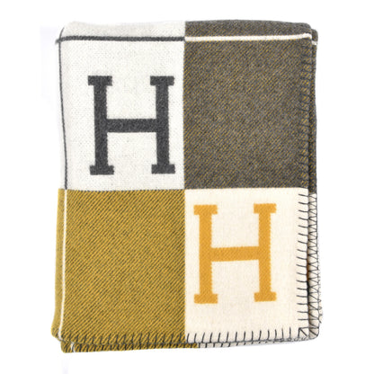 Hermes Wool Cashmere Avalon III Blanket Gris Soleil 1 of 3