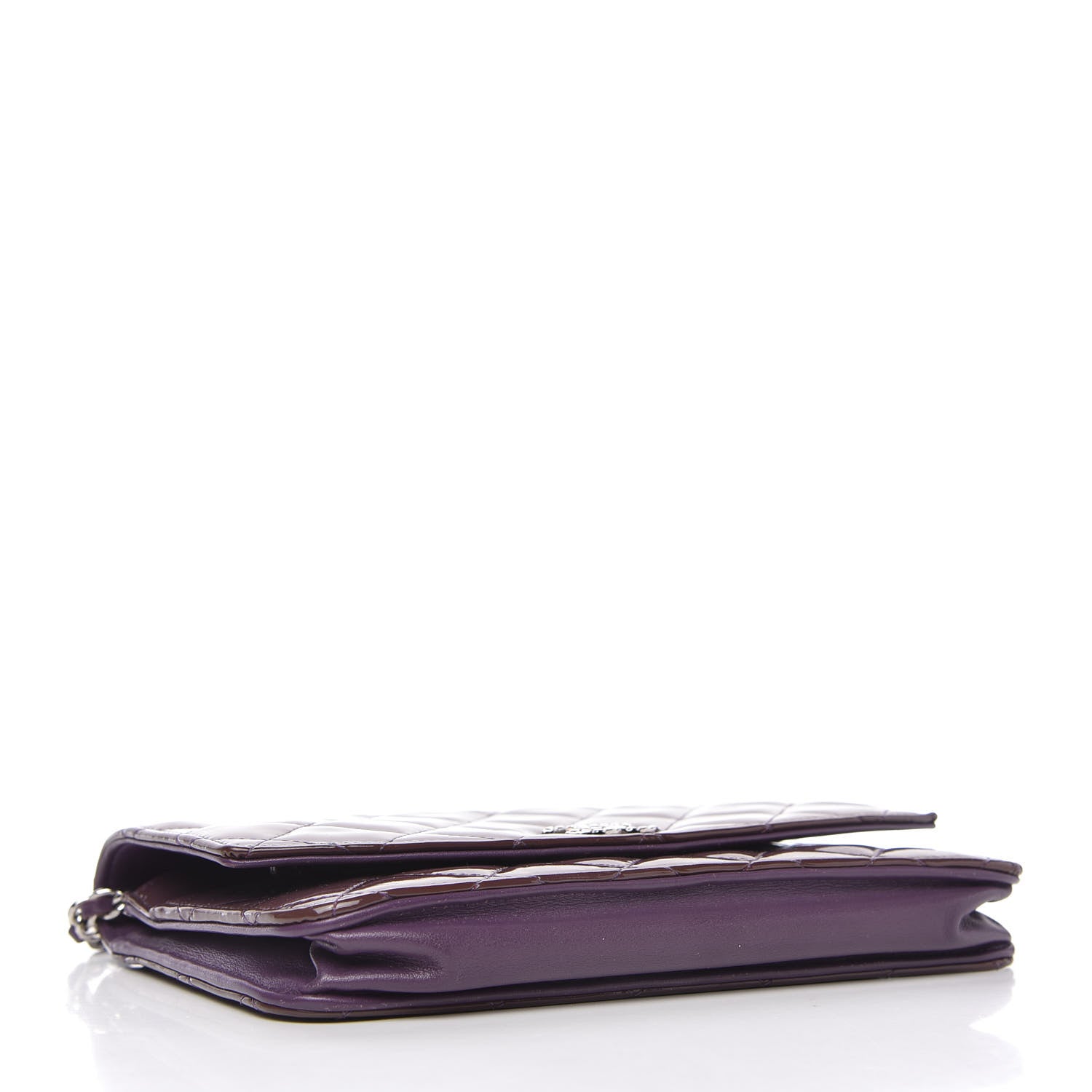 Chanel Patent Quilted Brilliant Wallet On Chain WOC Violet 4 of 12