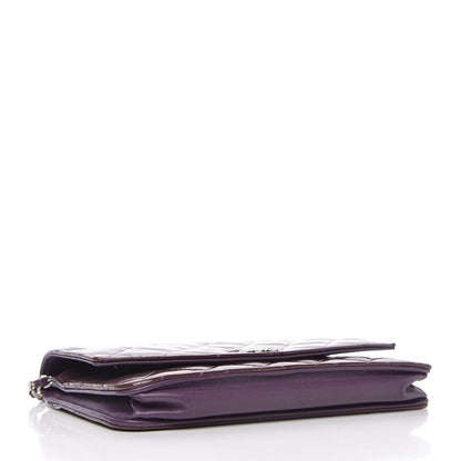 Chanel Patent Quilted Brilliant Wallet On Chain WOC Violet 4 of 12