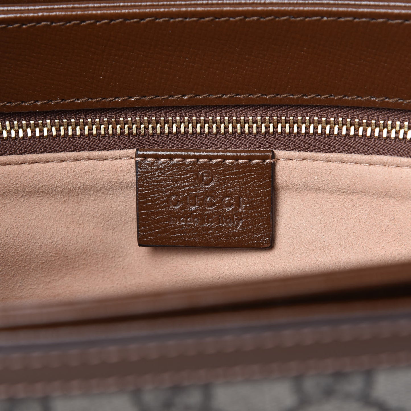 GG Supreme Monogram Horsebit 1955 Shoulder Bag Beige Brown Sugar