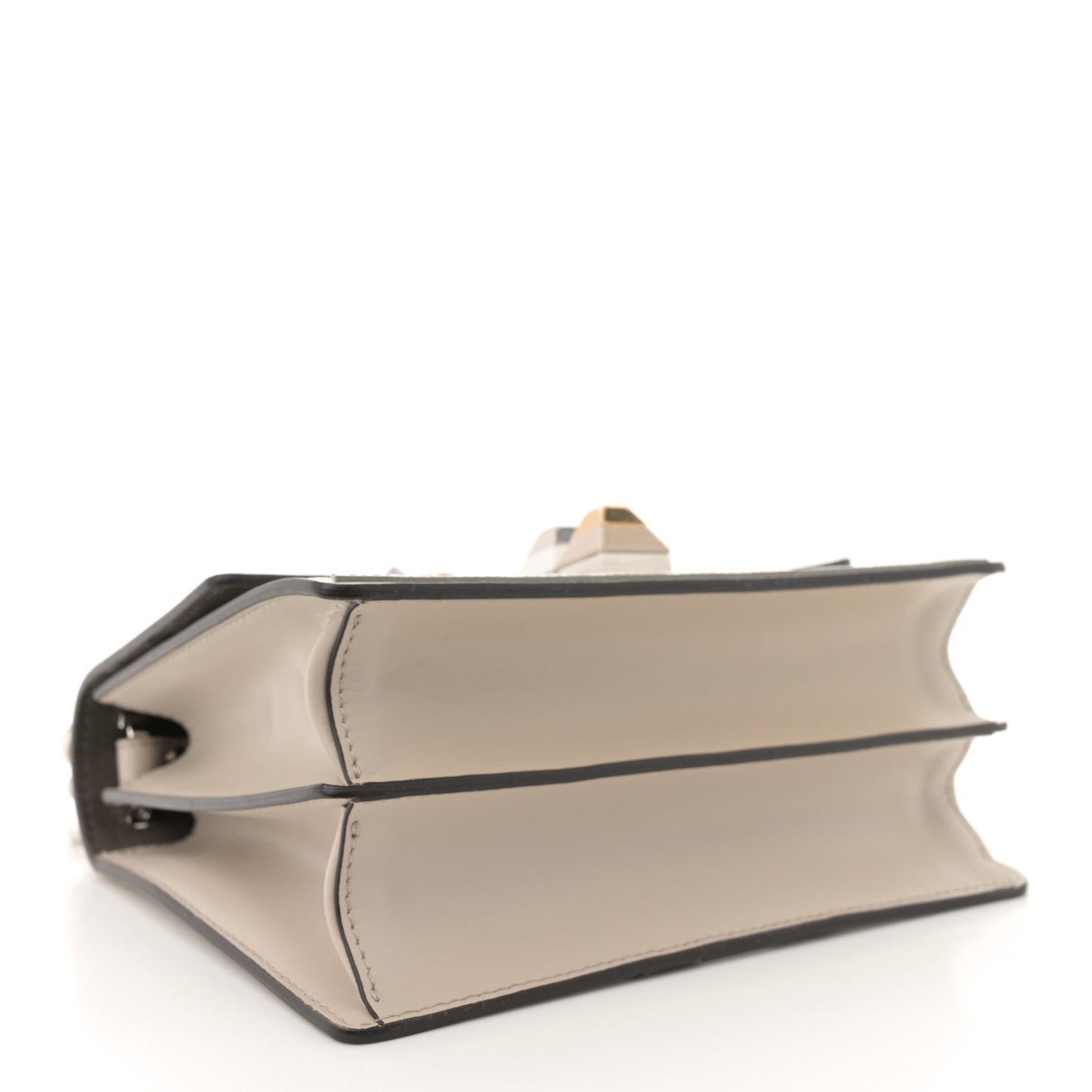 Vitello Liberty Lucido Catalan Mirror Hypnoteyes Studded Small Kan I Shoulder Bag Grigio Polvere Bordeaux Multicolor