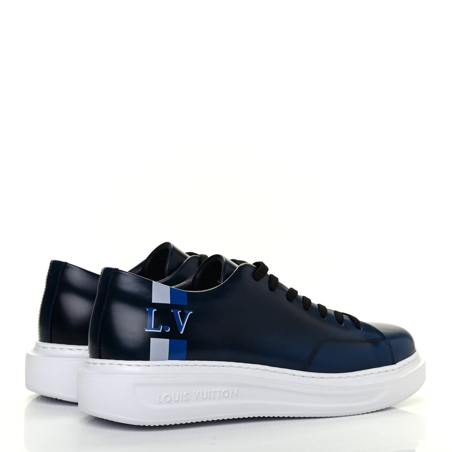 Calfskin Mens LV Beverly Hills Sneakers 5 Marine