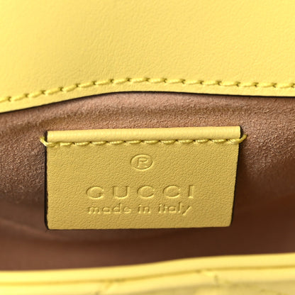 Gucci Calfskin Matelasse Super Mini GG Marmont Shoulder Bag Banana 6 of 9