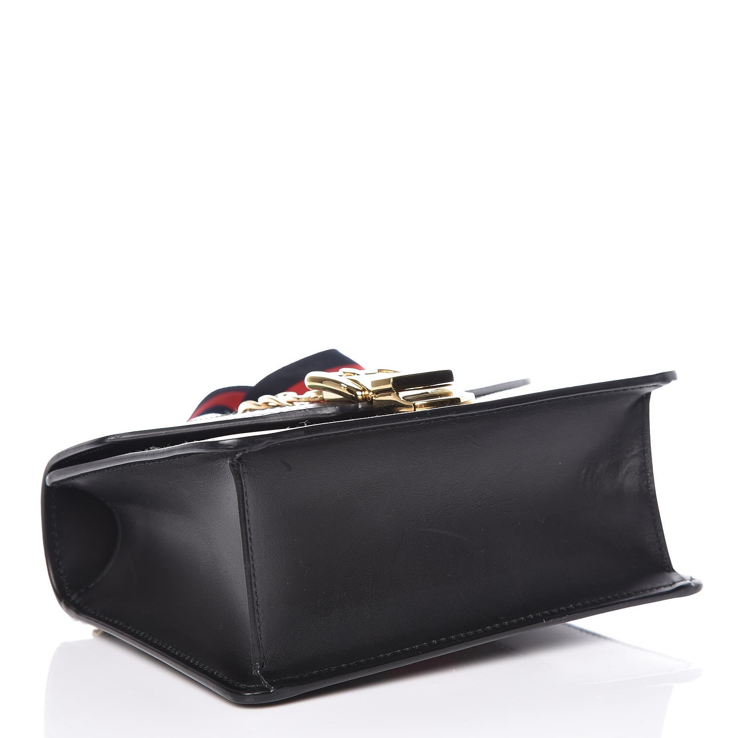 Gucci Calfskin Mini Sylvie Chain Shoulder Bag Black 4 of 11