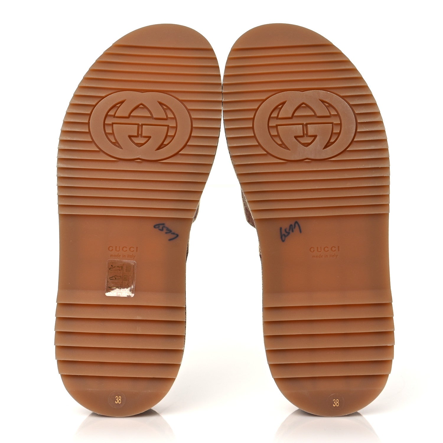 Gucci Canvas GG Monogram Angelina Platform Slide Sandals 38 Beige Ruggine 5 of 8