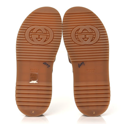 Gucci Canvas GG Monogram Angelina Platform Slide Sandals 38 Beige Ruggine 5 of 8