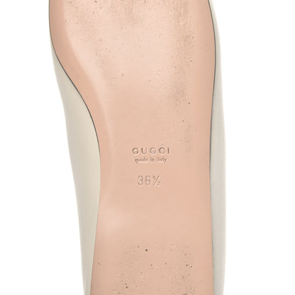 Gucci Nappa Lumiere Deva Horsebit Chain Embellished Flats 36.5 Dusty White 8 of 11