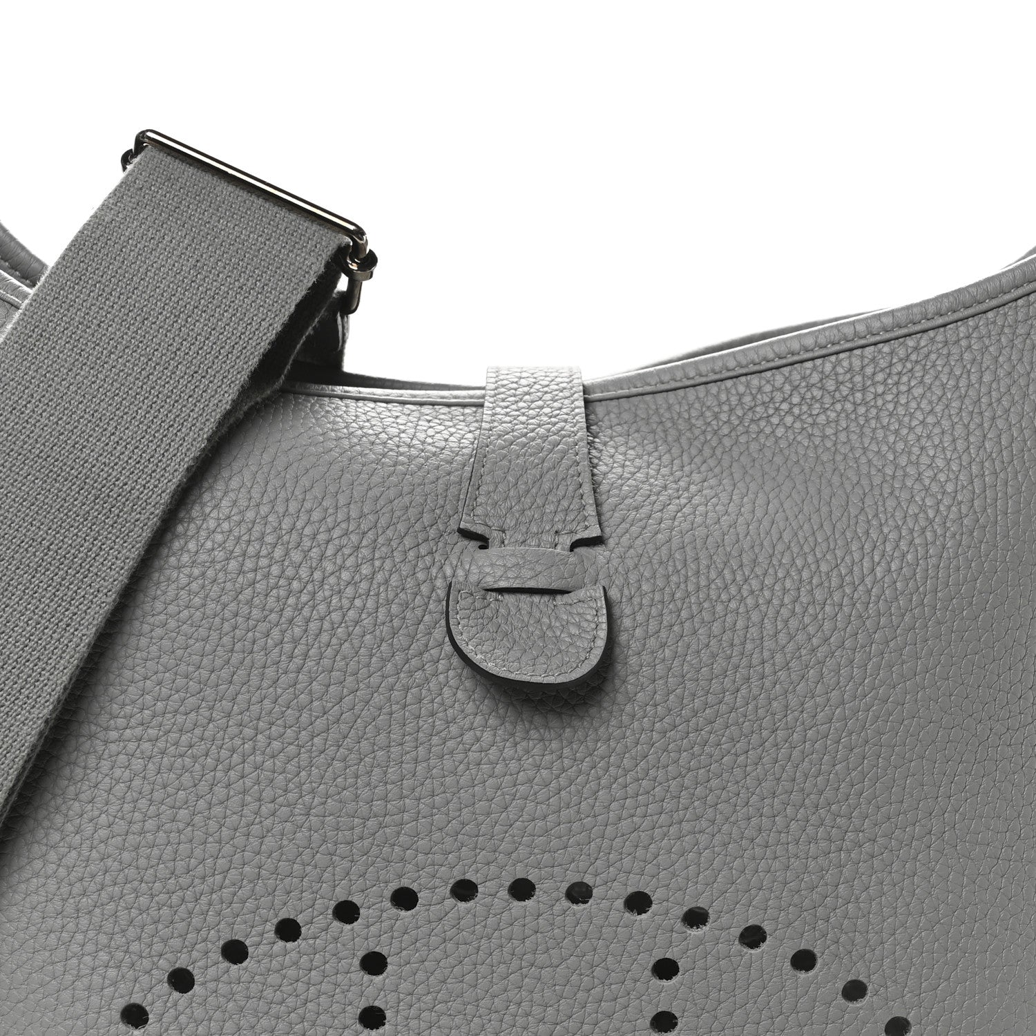 Hermes Taurillon Clemence EVELYNE III GM Gris Mouette 8 of 10