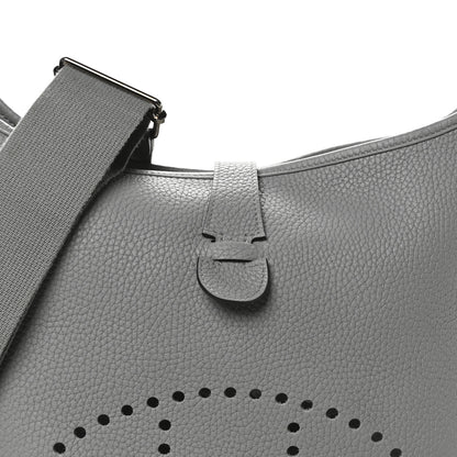 Hermes Taurillon Clemence EVELYNE III GM Gris Mouette 8 of 10