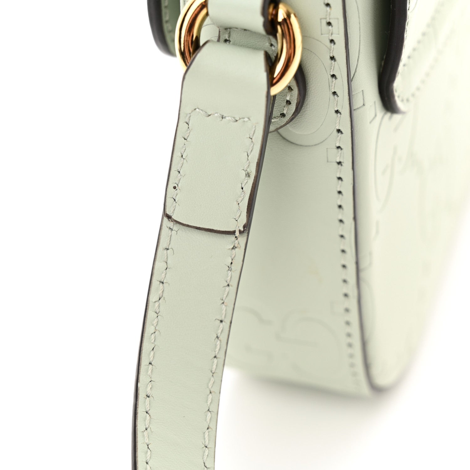 Gucci Calfskin GG Super Mini Shoulder Bag Pale Green 13 of 14