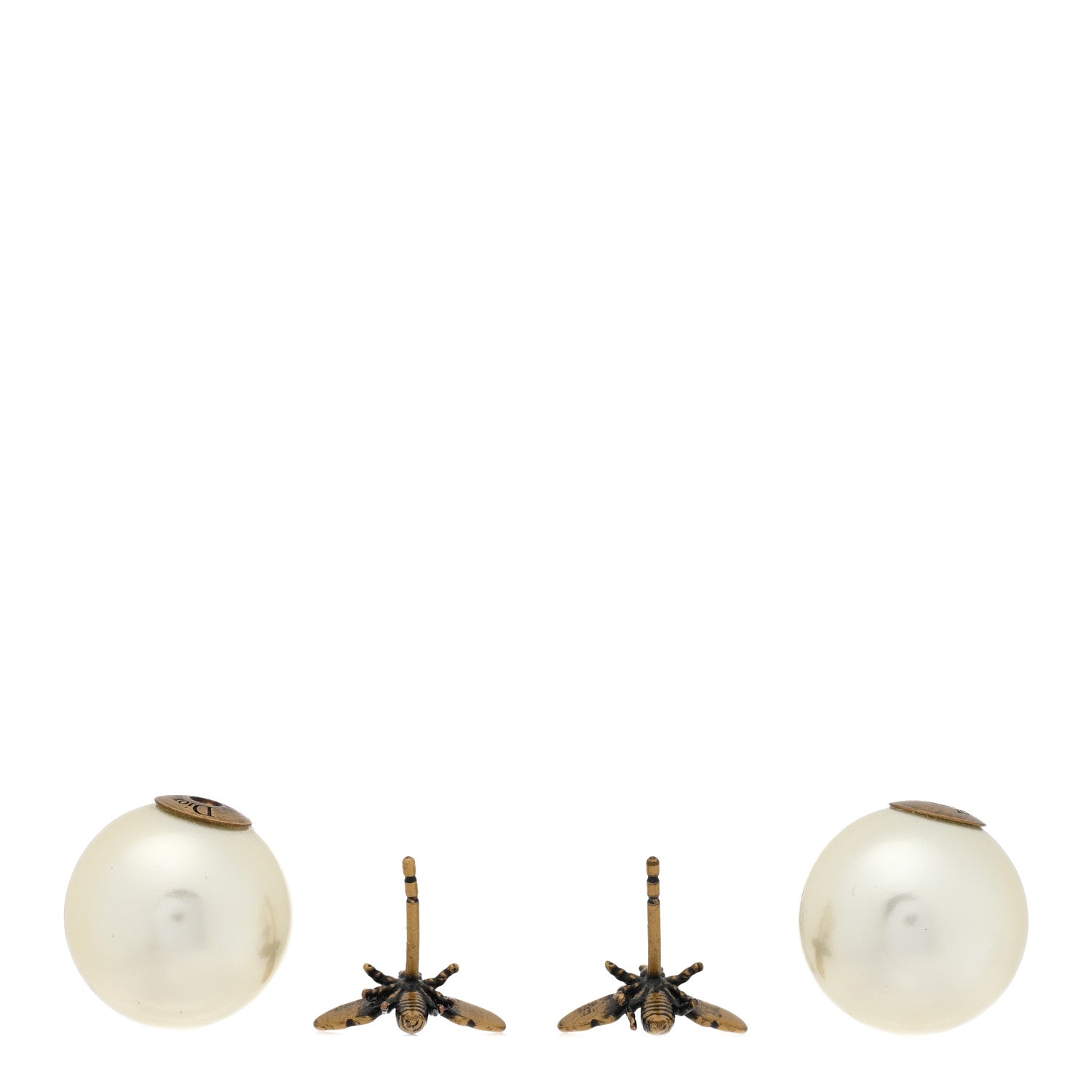 Christian Dior Pearl Tribales Bee Earrings Gold 3 of 5