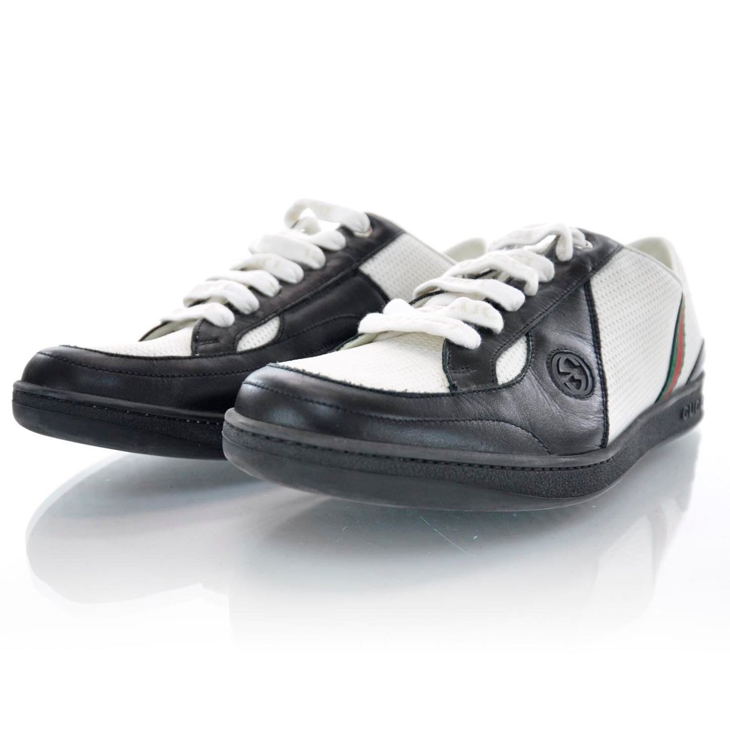 Mens Leather Tech Fabric Sneakers 7.5