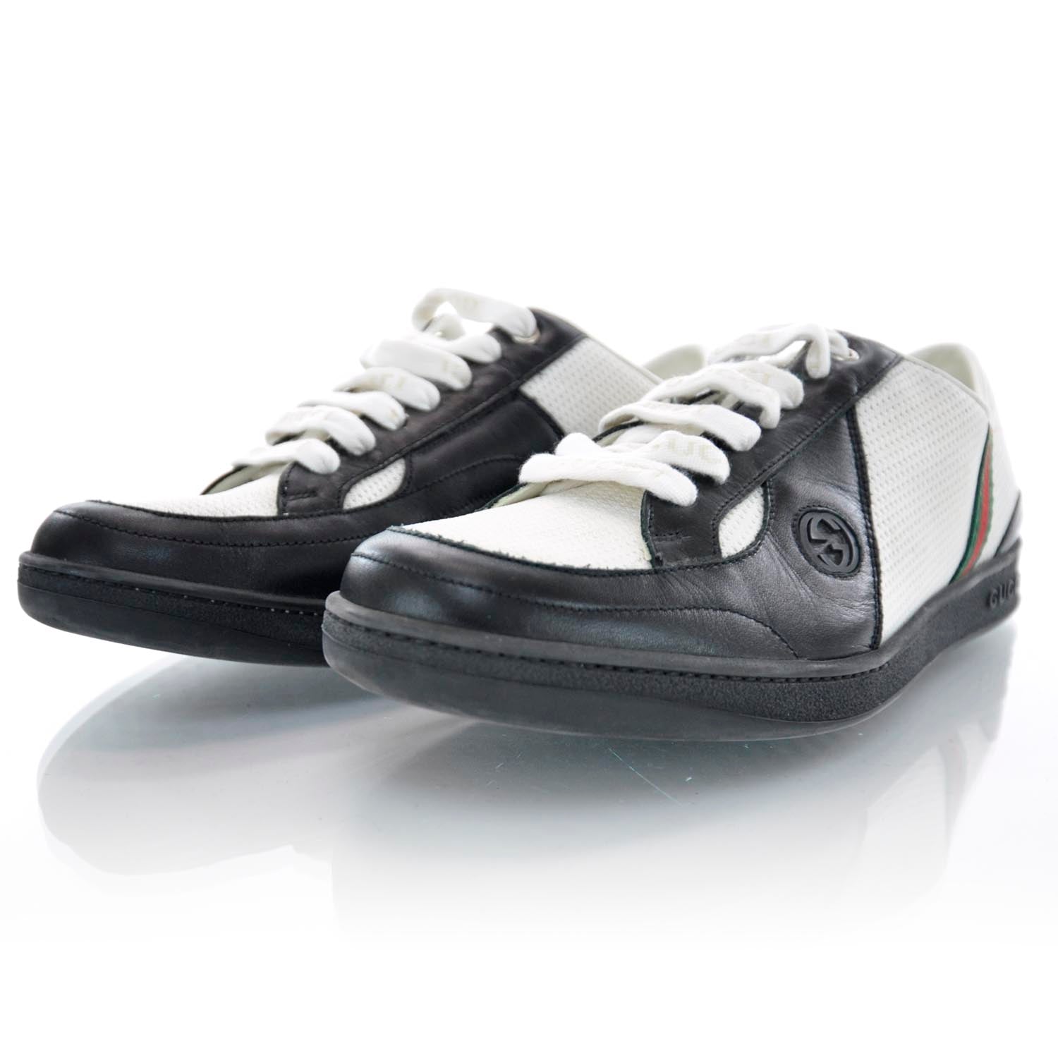 Gucci Mens Leather Tech Fabric Sneakers 7.5 2 of 6
