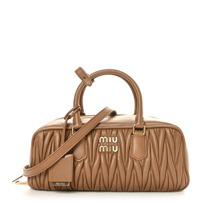 Miu Miu Nappa Matelasse Large Arcadie Top Handle Bag Caramel 1 of 8